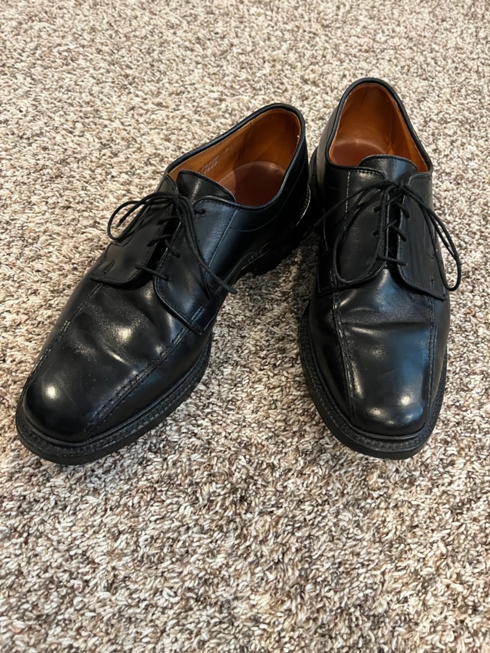 Allen Edmonds Black Leather Derby Lace-Up Shoes